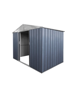 CASETTA DA ESTERNO IN LAMIERA ZINCATA DOMUS "S" GRIGIA CON PORTE SCORREVOLI 187X131X194 CM